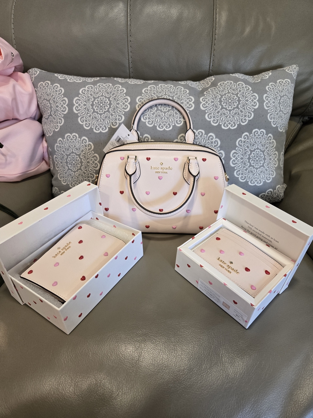 Kate Spade Madison Heart Studs Set Pink NWT